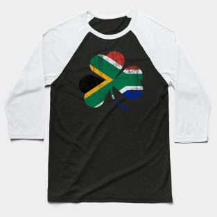 South Africa Flag Shamrock St Patrick's Day Baseball T-Shirt